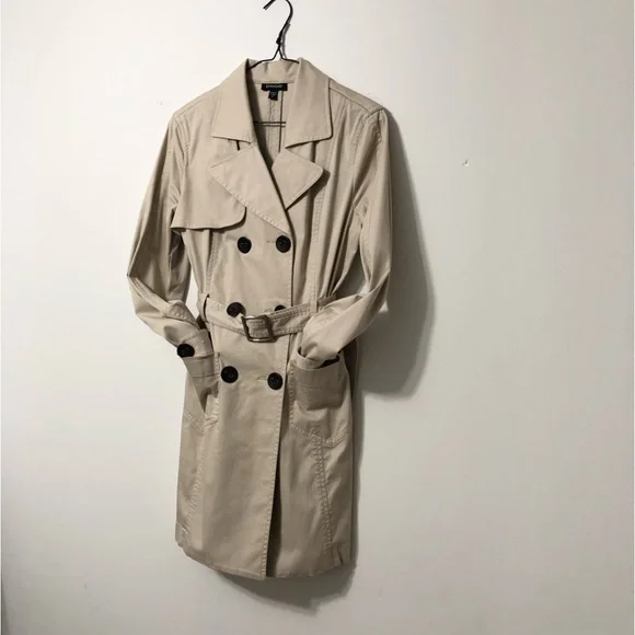 bebe Trench Coat Belted With Pockets Size Medium - Picture 6 of 10